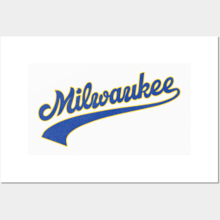 Retro 70s Milwaukee Jersey Script Posters and Art